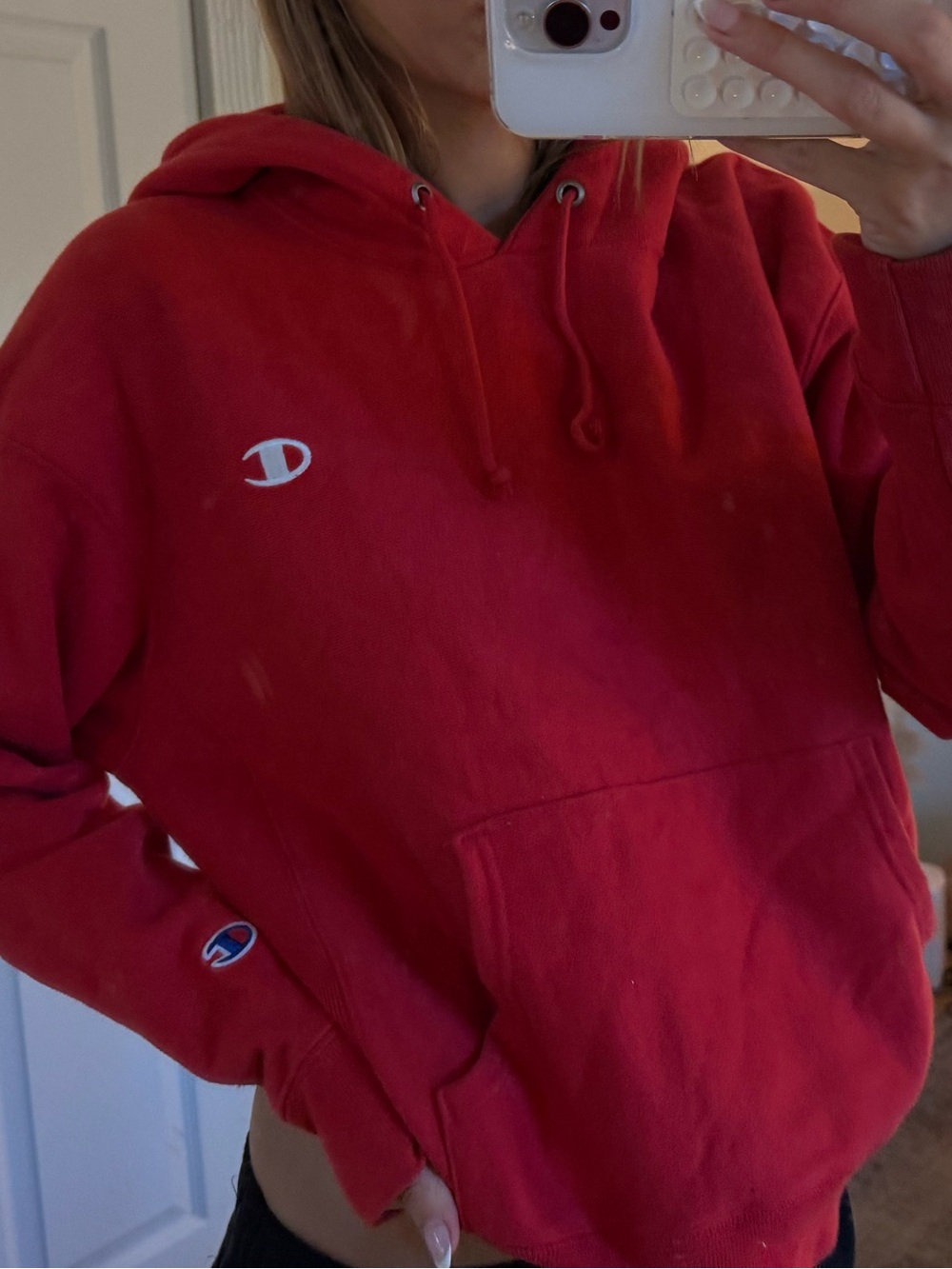 Champion Women's Red Hooded Pullover Sweatshirt BUNDLE